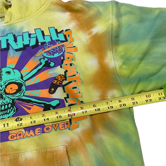 Sugarhill Hoodie Mens Medium Tie Dye Rising Skull Festival Sunset Sweatshirt - Picture 7 of 8